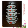 5 set flower coating enamel cookware pot with c handle
 5   set flower coating  enamel cookware pot with c handle